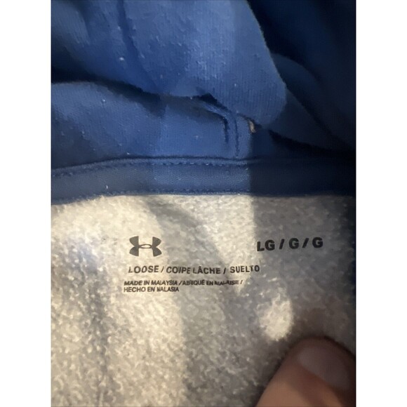 Under Armour Men’s Hoodie Pull Over Sweatshirt Blue Sz Large - Picture 5 of 6